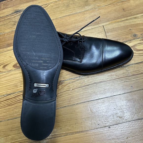 Magnanni Harlan Black Cap Toe Lace Up Derby Flex size Eur 46 US 13 - Picture 8 of 8